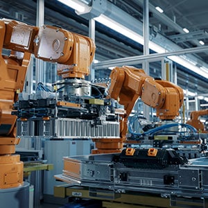 Industrial robots assembling products on production line - Leep Tescher Helfman and Zanze